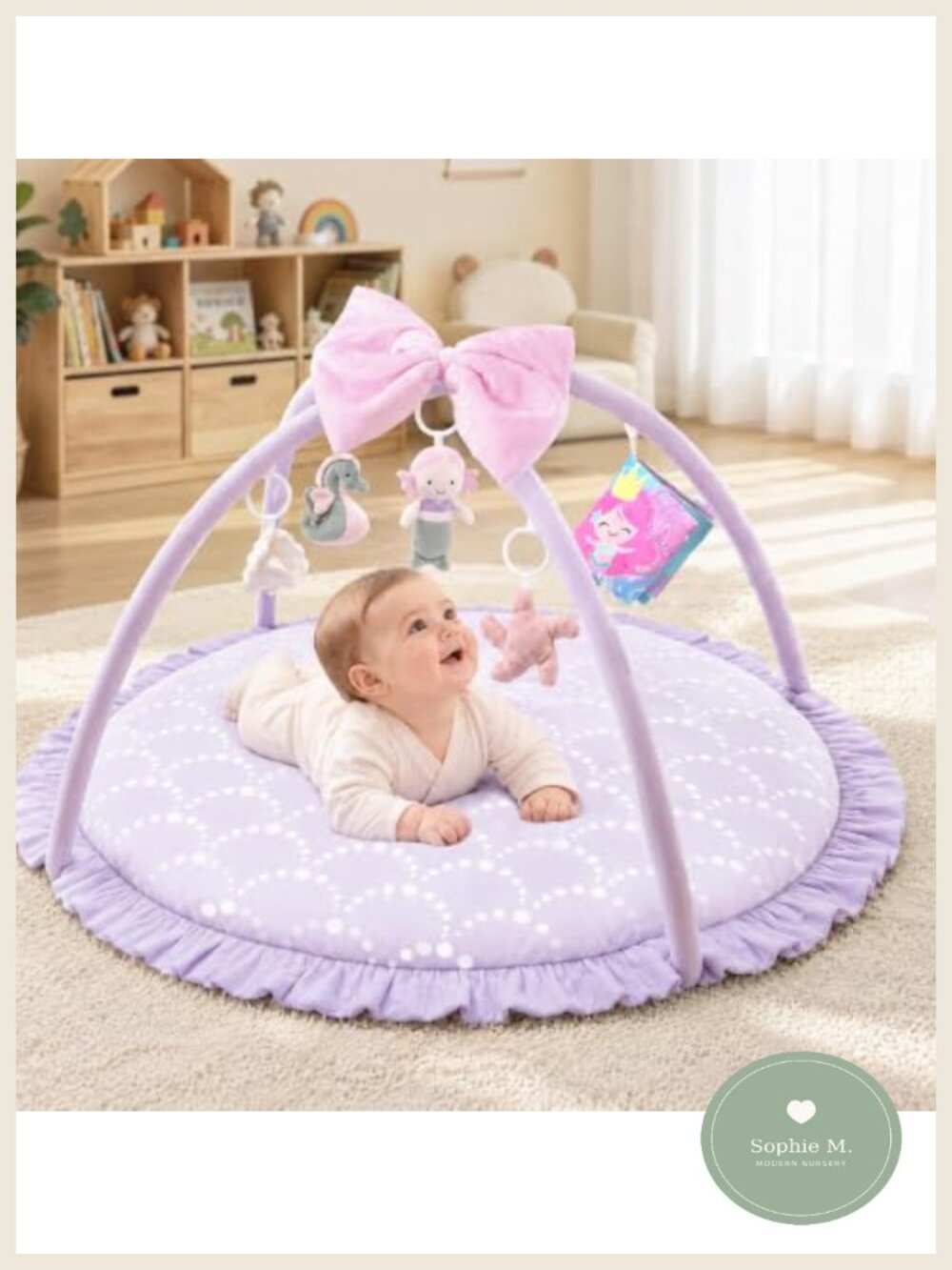 Plush Baby Play Gym Mat Extra Thick Tummy Time Sensory Toys